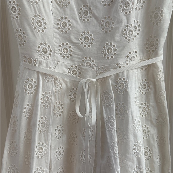 Lilly Pulitzer White Eyelet Strapless Pleated Cotton Dress - Picture 3 of 7